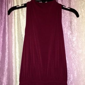 maroon jumpsuit w/ zipper.